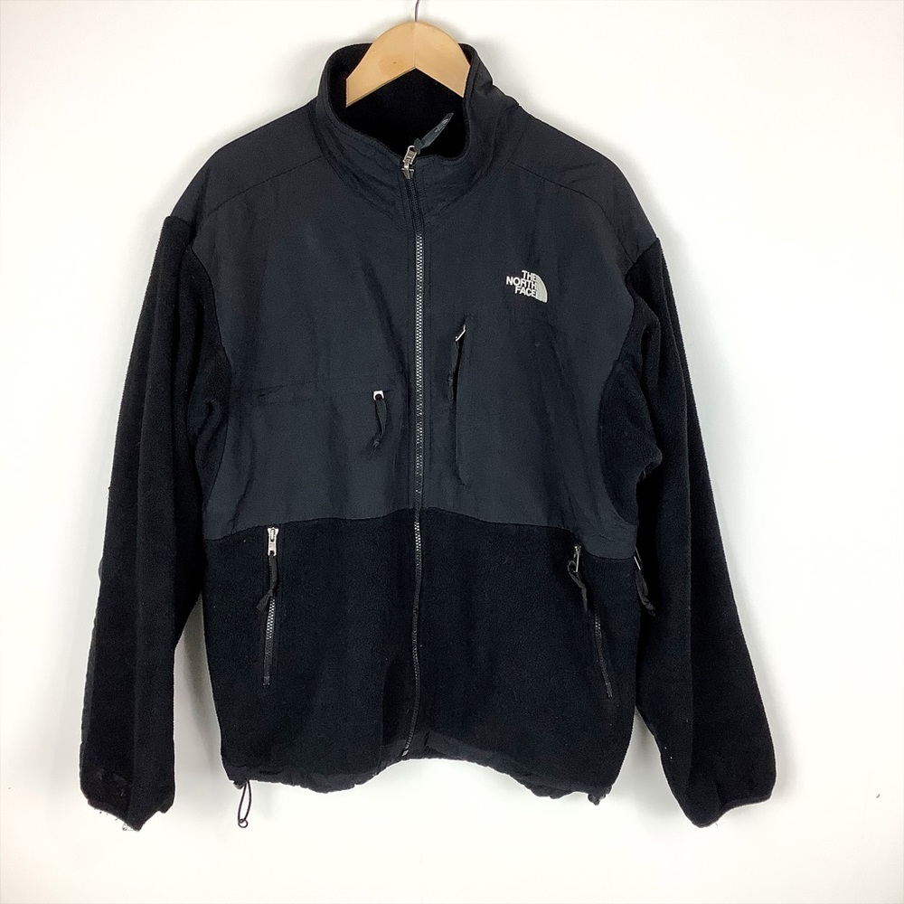The North Face Vintage Denali Mens Fleece Jacket Black Full Zip Size Large